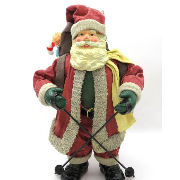 Vintage Clothtique Style Skiing Santa 9.5" Possible Dreams Christmas Figurine - Picture 3 of 10